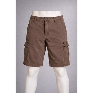 Quest Men's Cargo Shorts Size‎ 34 Brown Casual 10" Inseam Lightweight